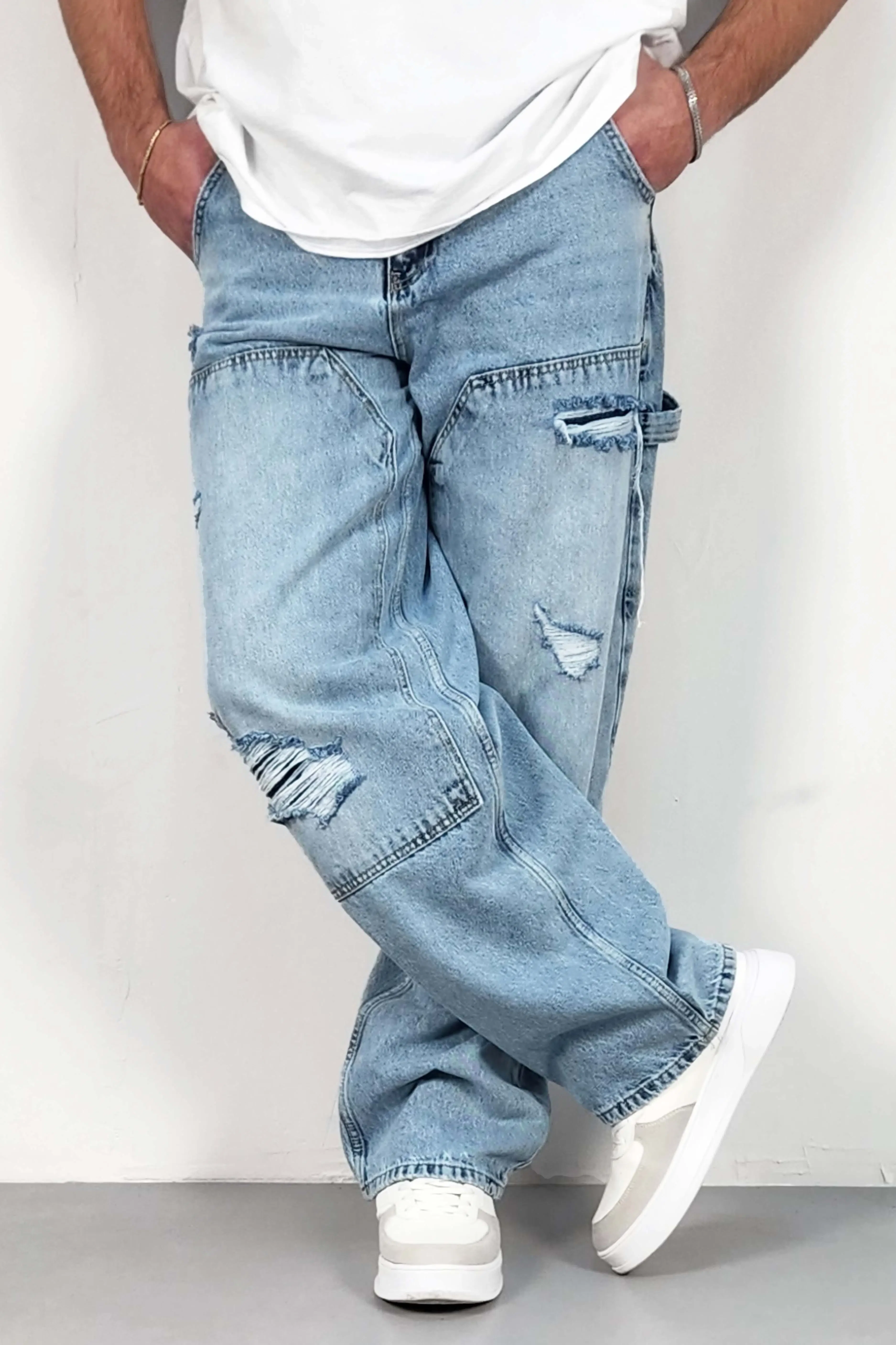 CEDY DENIM Herren High-Waist Worker Skater-Jeans 